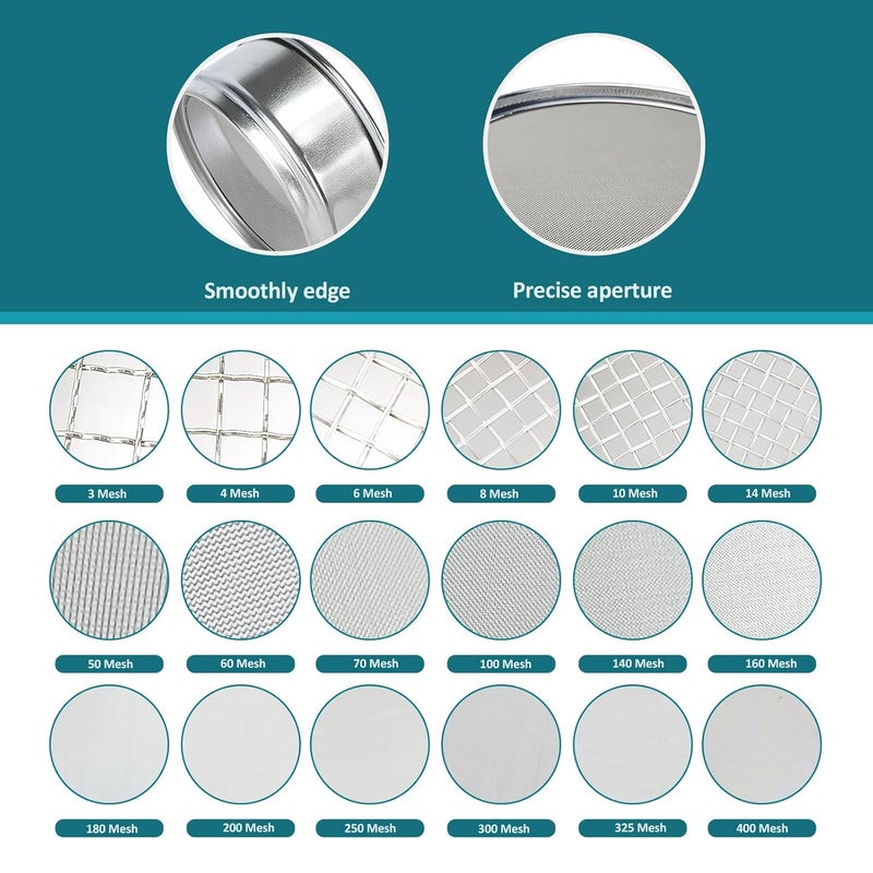 LVDALAB 304 Stainless Steel Mesh Lab Sieve, 70 Mesh(0.25mm) Aperture Test Sieve, 4inch(10cm) Economy Standard Analysis Sample Test Sieves for Industrial Laboratory Homes - Image 5